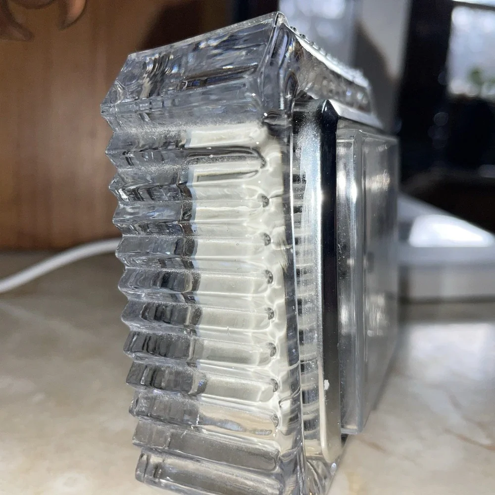 Lead Crystal Framed Square Shelf Quartz Clock TESTED‎ WORKS